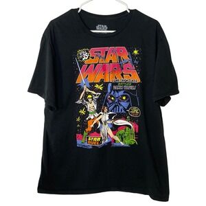Star Wars Mad Engine Black Comic Graphic T-Shirt Luke Skywalker Darth Vader XL